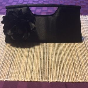 Black Clutch with Flower